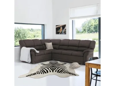 KONDELA Amelia L rohová sedačka s rozkladom a úložným priestorom hnedá