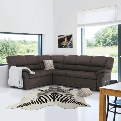 KONDELA Amelia L rohová sedačka s rozkladom a úložným priestorom hnedá