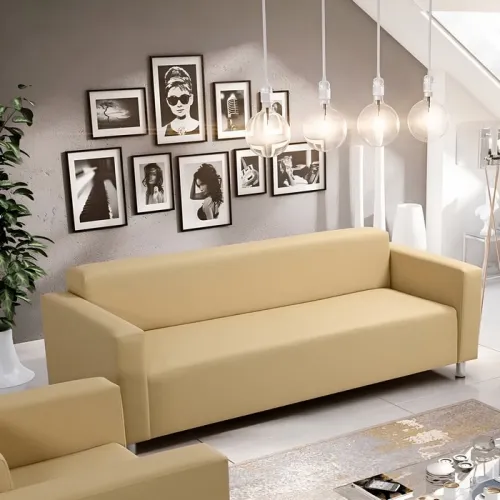 KONDELA Homker trojsedačka béžová