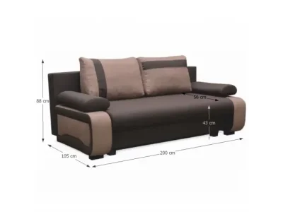 Detail produktu KONDELA Bolivia rozkladacia pohovka s úložným priestorom čokoládová / svetlohnedá