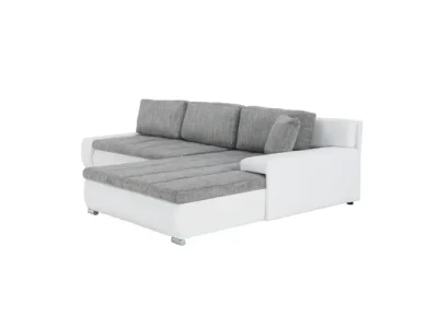 Detail produktu KONDELA Toniks L/P rohová sedačka s rozkladom a úložným priestorom biela / berlin 01