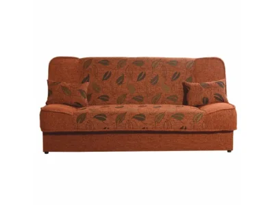 KONDELA Asia New rozkladacia pohovka s úložným priestorom tehlová / vzor