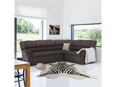 KONDELA Amelia P rohová sedačka s rozkladom a úložným priestorom hnedá