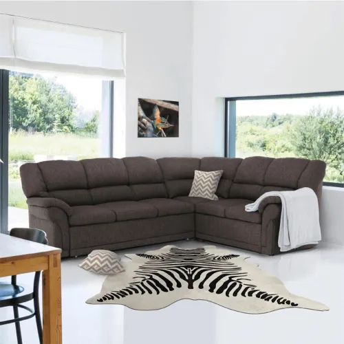 KONDELA Amelia P rohová sedačka s rozkladom a úložným priestorom hnedá