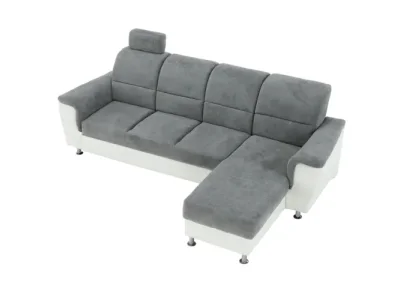 Detail produktu KONDELA Santiago RM P rohová sedačka s rozkladom sivá / biela