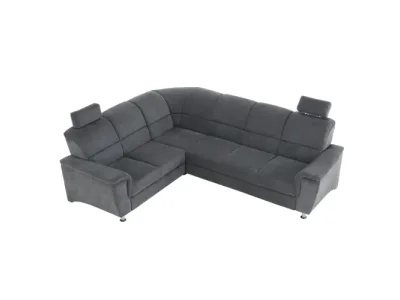 KONDELA Santiago L rohová sedačka s rozkladom a úložným priestorom sivá