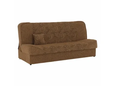 KONDELA Asia New rozkladacia pohovka s úložným priestorom zlatá / vzor