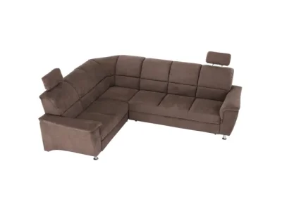 KONDELA Santiago L rohová sedačka s rozkladom a úložným priestorom hnedá