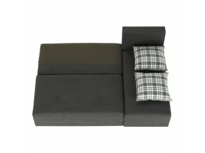 Detail produktu KONDELA Mexx P rohová sedačka s rozkladom a úložným priestorom sivá / vzor