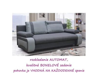Detail produktu KONDELA Bolivia rozkladacia pohovka s úložným priestorom tmavosivá / svetlosivá