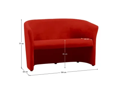 Detail produktu KONDELA Cuba konferenčné dvojkreslo červená