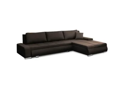 Detail produktu KONDELA Toniks L/P rohová sedačka s rozkladom a úložným priestorom hnedá