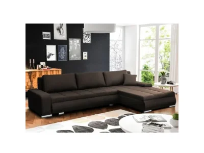 Detail produktu KONDELA Toniks L/P rohová sedačka s rozkladom a úložným priestorom hnedá