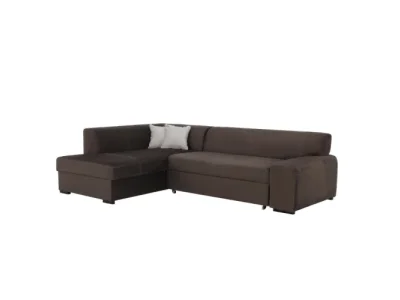 Detail produktu KONDELA Minerva L rohová sedačka s rozkladom a úložným priestorom hnedá