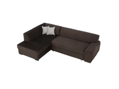 KONDELA Minerva L rohová sedačka s rozkladom a úložným priestorom hnedá