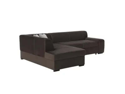 Detail produktu KONDELA Minerva L rohová sedačka s rozkladom a úložným priestorom hnedá