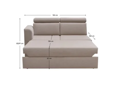 Detail produktu KONDELA Marieta 2 1B ZF L otoman s rozkladom béžová