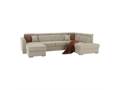 Detail produktu KONDELA Marieta P rohová sedačka u s rozkladom a úložným priestorom béžová / tehlová