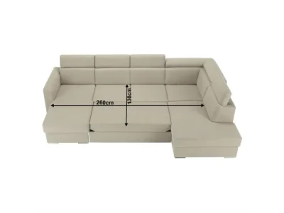 Detail produktu KONDELA Marieta P rohová sedačka u s rozkladom a úložným priestorom béžová / tehlová
