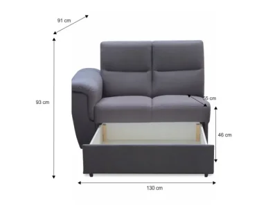 Detail produktu KONDELA Born 2 1B ZS L dvojsedačka sivá