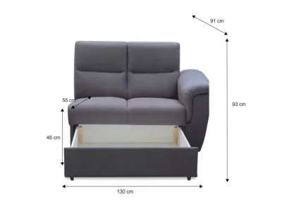 Detail produktu KONDELA Born 2 1B ZS P dvojsedačka sivá