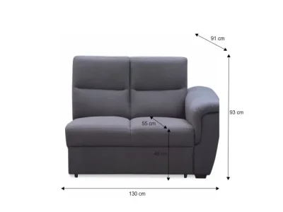 Detail produktu KONDELA Born 2 1B P dvojsedačka sivá