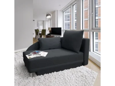 Detail produktu KONDELA Laurel P rozkladacia pohovka s úložným priestorom sivočierna / biele šitie