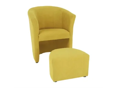 KONDELA Rose konferenčné kreslo s taburetkou horčicová