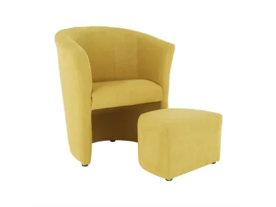 Detail produktu KONDELA Rose konferenčné kreslo s taburetkou horčicová