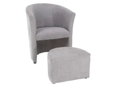 KONDELA Rose konferenčné kreslo s taburetkou sivá