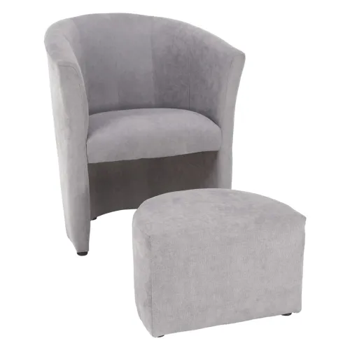 KONDELA Rose konferenčné kreslo s taburetkou sivá