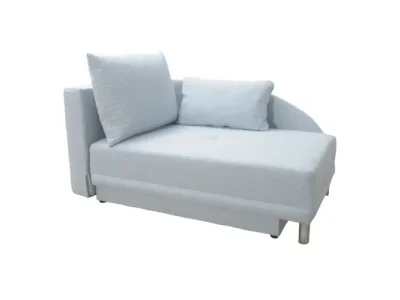 KONDELA Laurel L rozkladacia pohovka s úložným priestorom svetlomodrá