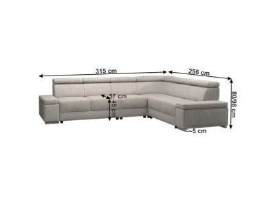 Detail produktu KONDELA Boby P rohová sedačka so záhlavím sivobéžová (taupe)