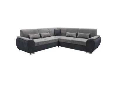 Detail produktu KONDELA Emily Roh P rohová sedačka s rozkladom a úložným priestorom tmavosivá (Soro 97) / sivá (Soro 90)