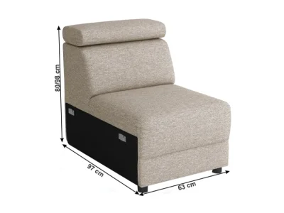 Detail produktu KONDELA Boby 1BB jednosedačka so záhlavím sivobéžová (taupe)