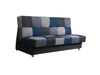 KONDELA Alabama rozkladacia pohovka s úložným priestorom modrá / sivá