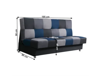 Detail produktu KONDELA Alabama rozkladacia pohovka s úložným priestorom modrá / sivá