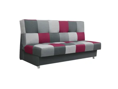 KONDELA Alabama rozkladacia pohovka s úložným priestorom bordová / sivá