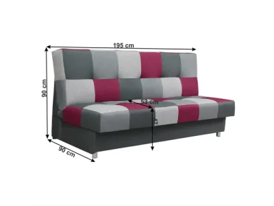 Detail produktu KONDELA Alabama rozkladacia pohovka s úložným priestorom bordová / sivá