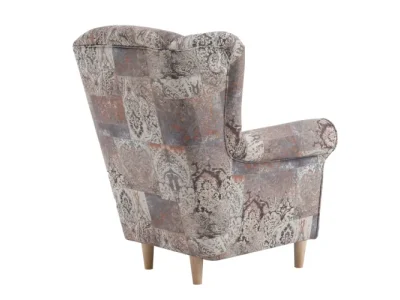 Detail produktu KONDELA Charlot kreslo (ušiak) buk / hnedý vzor (Vintage 1026)