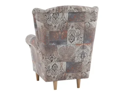 Detail produktu KONDELA Charlot kreslo (ušiak) buk / hnedý vzor (Vintage 1026)