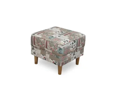 Detail produktu KONDELA Astrid kreslo (ušiak) s taburetkou vzor patchwork Viorica 1