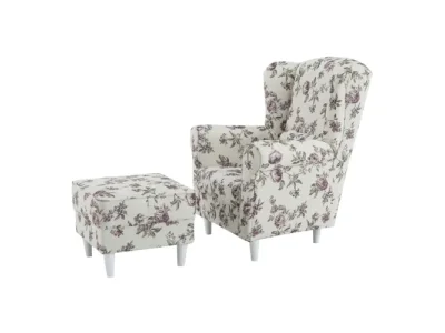 Detail produktu KONDELA Astrid kreslo (ušiak) s taburetkou rose 18