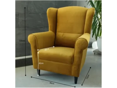 Detail produktu KONDELA Charlot kreslo (ušiak) horčicová