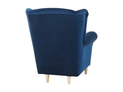 Detail produktu KONDELA Astrid kreslo (ušiak) s taburetkou modrá