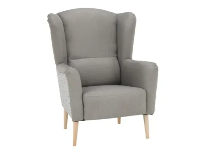 KONDELA Belek kreslo (ušiak) cappuccino / vzor / buk