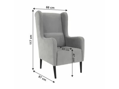 Detail produktu KONDELA Bredly kreslo (ušiak) sivá / čierna