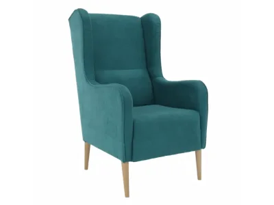 KONDELA Bredly kreslo (ušiak) tyrkysová / buk