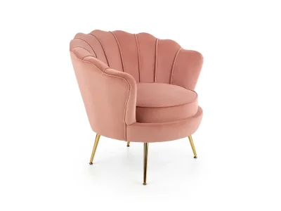 Detail produktu HALMAR Amorinito kreslo svetloružová / zlatá