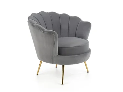 HALMAR Amorinito kreslo sivá / zlatá